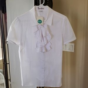 Boden white button up top